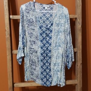 Long sleeved paisley blouse